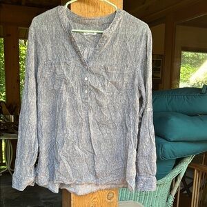 Carve Designs organic cotton Blue 3 Button Shirt long sleeve can roll and button